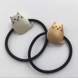 Metal Cat Pony Elastic Tie